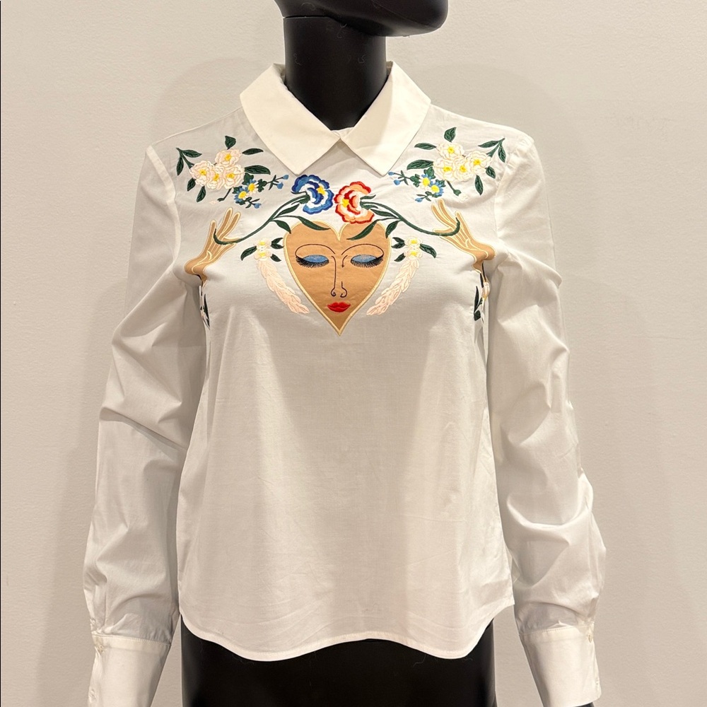 Vivetta Italy Embroidered White Women's Top size 38